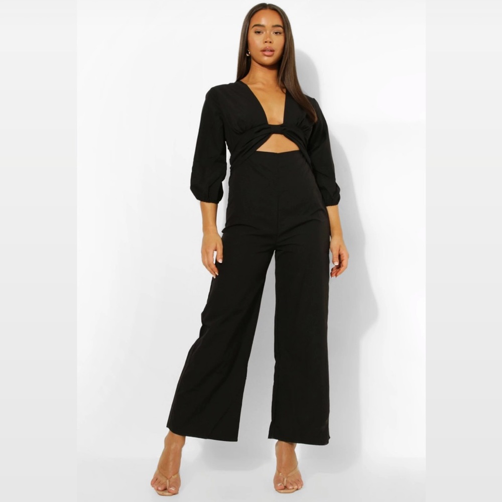 Plunge Knot Bust Culotte Jumpsuit